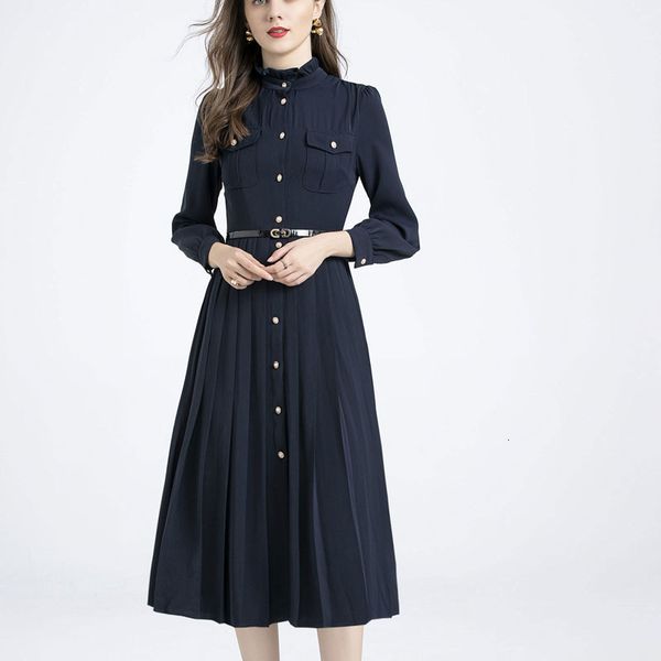 2021 new autumn style single long sleeve breasted thin adjustment temperament belt plied mid-length length dress women's me8a, Black;gray
2021 new autumn style single long sleeve breasted thin adjustment temperament belt plied mid-length length dress women's me8a, Black;gray