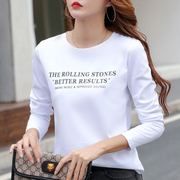 bottoming 2020 autumn korean women t-shirt shirt's new round neck loose letter print long sleeve t-shirt for women ewkh1, White
bottoming 2020 autumn korean women t-shirt shirt's new round neck loose letter print long sleeve t-shirt for women ewkh1, White
