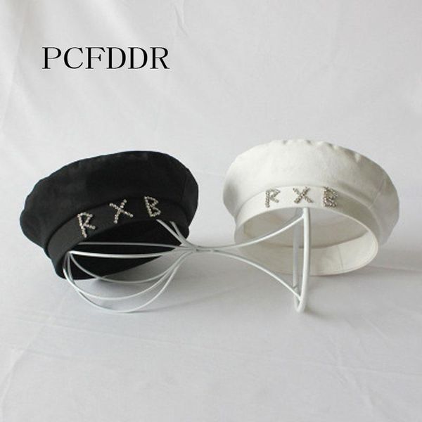 pcfddr new diamond letter summer beret female british retro painter's hat, Blue;gray
pcfddr new diamond letter summer beret female british retro painter's hat, Blue;gray