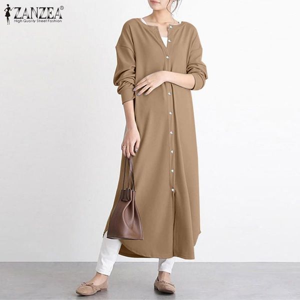 female o neck robe femme zanzea autumn spring solid vestidos office lady soft kaftan womens fashion long shirt dress plus size, Black;gray
female o neck robe femme zanzea autumn spring solid vestidos office lady soft kaftan womens fashion long shirt dress plus size, Black;gray