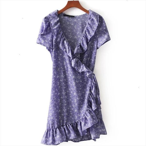 summer dresses women lavender printed ruffle wrap dress lady short sleeve cross v neck tie waist a line mini dress, Black;gray
summer dresses women lavender printed ruffle wrap dress lady short sleeve cross v neck tie waist a line mini dress, Black;gray