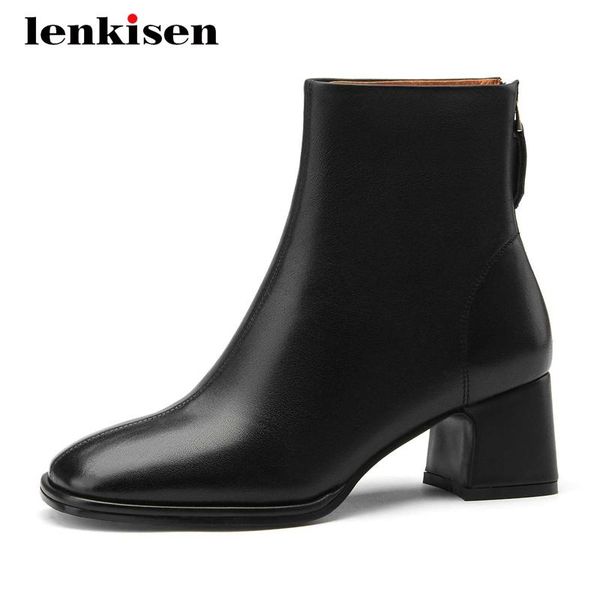 lenkisen short boots natural leather streetwear modern square toe thick high heel zipper young girls keep warm ankle boots l09, Black
lenkisen short boots natural leather streetwear modern square toe thick high heel zipper young girls keep warm ankle boots l09, Black