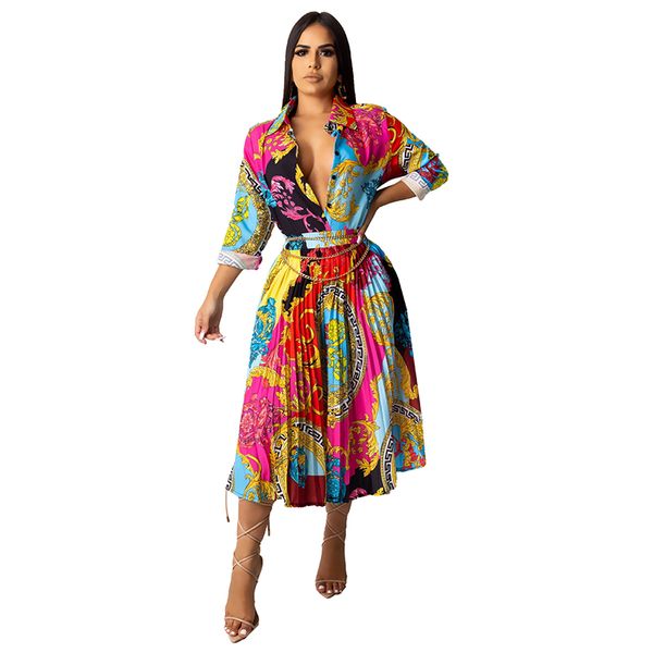 selling spring summer floral printed wide hem dress v-shape shirt neck polyester ladies mid-calf dress, Black;gray
selling spring summer floral printed wide hem dress v-shape shirt neck polyester ladies mid-calf dress, Black;gray
