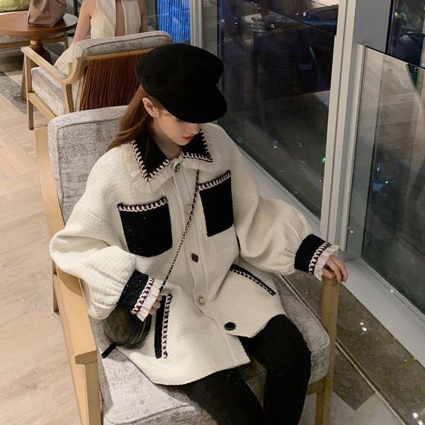 2021 new autumn and winter fashion all-match super trendy casual loose retro hong kong flavor small fragrance jacket coat women, Black;brown
2021 new autumn and winter fashion all-match super trendy casual loose retro hong kong flavor small fragrance jacket coat women, Black;brown
