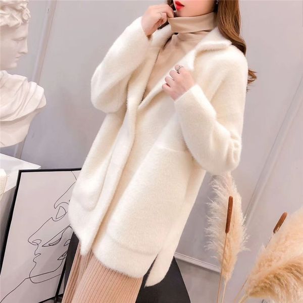 autumn and winter new women's long-sleeved mink fur coat loose easy matching thick cardigan fashion solid color coat 201031, Black
autumn and winter new women's long-sleeved mink fur coat loose easy matching thick cardigan fashion solid color coat 201031, Black