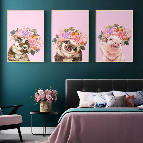 home decoration wall artwork modular pictures print cartoon animal pig and cat flower poster kids room nordic style canvas paint
home decoration wall artwork modular pictures print cartoon animal pig and cat flower poster kids room nordic style canvas paint