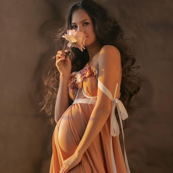 glamous long floral maternity pshoot dress for pregnant women lace up prom dresses customise elegant evening gowns, Black
glamous long floral maternity pshoot dress for pregnant women lace up prom dresses customise elegant evening gowns, Black