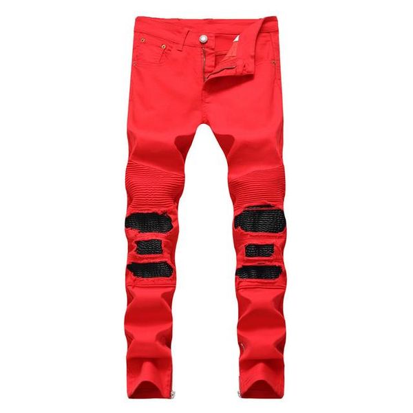 skinny jeans men moto biker pleated holes denim jeans men stretch streetwear black slim zipper, Blue
skinny jeans men moto biker pleated holes denim jeans men stretch streetwear black slim zipper, Blue