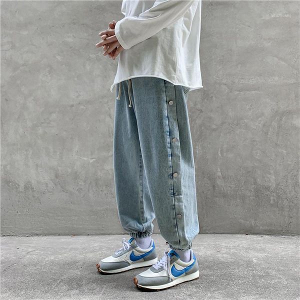 spring and autumn fashion brand buckle-foot-breasted jeans male korean student ins straight wild handsome wide-leg daddy pants1, Blue
spring and autumn fashion brand buckle-foot-breasted jeans male korean student ins straight wild handsome wide-leg daddy pants1, Blue