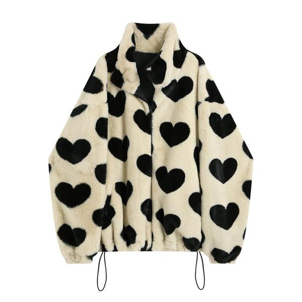 perhaps u women beige faux fur coat outwear button warm thick turn down collar pocket heart c0534, Black
perhaps u women beige faux fur coat outwear button warm thick turn down collar pocket heart c0534, Black