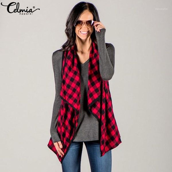fashion plaid vests autumn celmia women winter waistcoat casual loose sleeveless grid coat jackets ladies cardigan outwear1, Black;white
fashion plaid vests autumn celmia women winter waistcoat casual loose sleeveless grid coat jackets ladies cardigan outwear1, Black;white