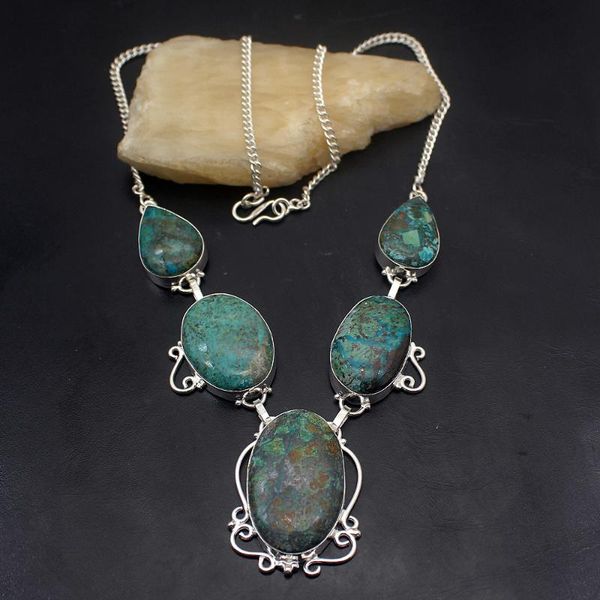 hermosa fashion jewelry green sea sediment new silver color chain necklace 19 inch a757
hermosa fashion jewelry green sea sediment new silver color chain necklace 19 inch a757