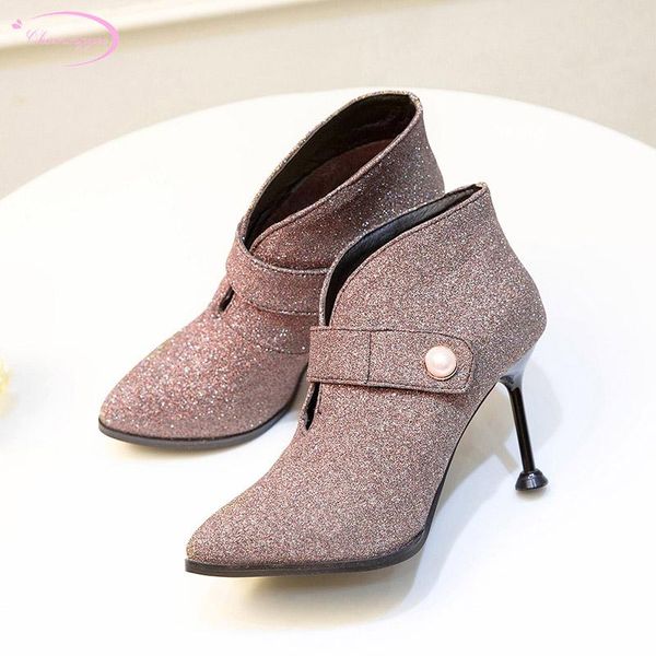 Chinese party style sexy pointed toe ankle boots fashion beading hook paillette high heel stilettos riding boots women's shoes, Black
Chinese party style sexy pointed toe ankle boots fashion beading hook paillette high heel stilettos riding boots women's shoes, Black