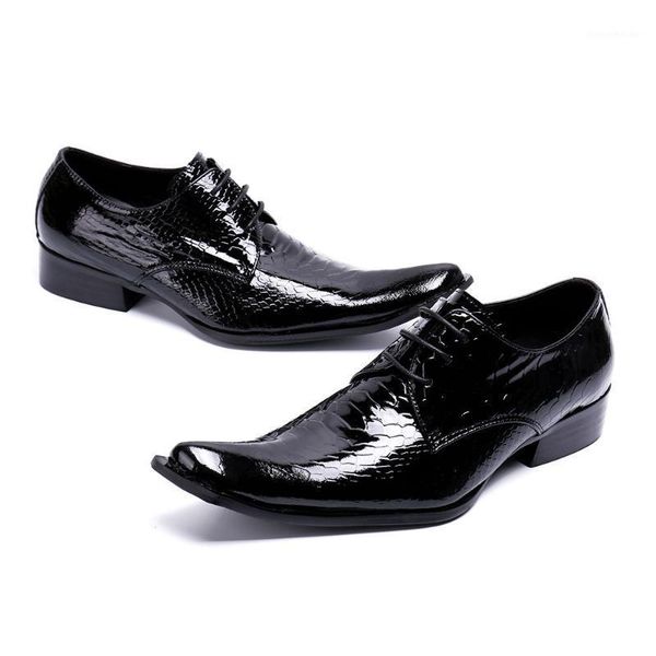 dress shoes men's casual genuine patent leather irregular toe snakeskin pattern lace up fashion height increasing man1, Black
dress shoes men's casual genuine patent leather irregular toe snakeskin pattern lace up fashion height increasing man1, Black