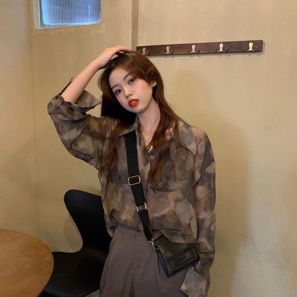 women's chiffon blouse long-sleeved design niche korean japan style loose tie-dye gradient summer shirt female blusa gx1035, White
women's chiffon blouse long-sleeved design niche korean japan style loose tie-dye gradient summer shirt female blusa gx1035, White