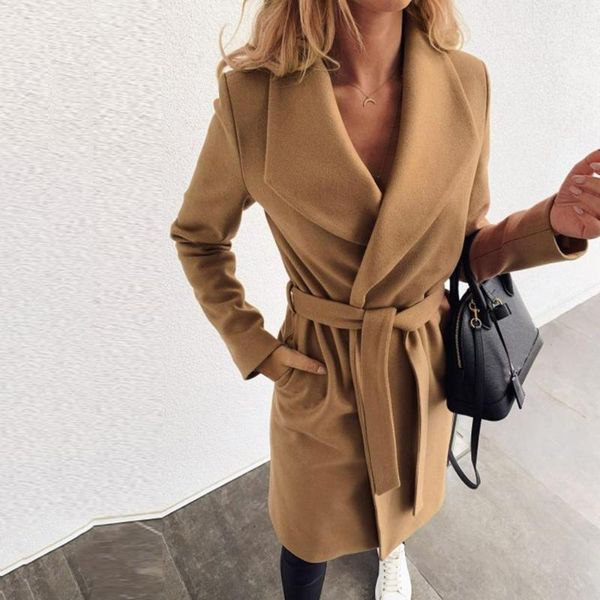 women autumn winter solid plus size s-3xl streetwear bandage long sleeve woolen coat ladies casual slim thick outwear, Black
women autumn winter solid plus size s-3xl streetwear bandage long sleeve woolen coat ladies casual slim thick outwear, Black