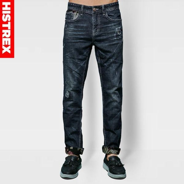 histrex professional jeans store men jeans men homme german velvet winter warm dark blue straight for man #hjs7w1