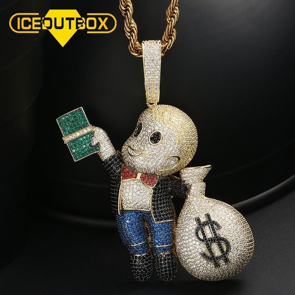 hip hop boy with money bag pendants micro-inlaid colorful zircon for women men's fashion bling aaa cz jewelry gift drop shipping 201013, Silver
hip hop boy with money bag pendants micro-inlaid colorful zircon for women men's fashion bling aaa cz jewelry gift drop shipping 201013, Silver