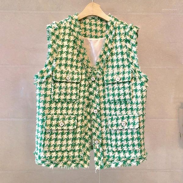 women's vests retro style green black plaid tweed vest coat 2021 women autumn winter cool fashion vintage minimalism waistcoat1, Black;white
women's vests retro style green black plaid tweed vest coat 2021 women autumn winter cool fashion vintage minimalism waistcoat1, Black;white