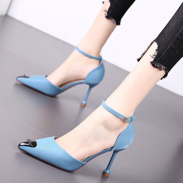 35-39 size summer women shoes 8-9cm high heel pointed toe women sandals fashion thin heel sandals party ladies shoes, Black
35-39 size summer women shoes 8-9cm high heel pointed toe women sandals fashion thin heel sandals party ladies shoes, Black