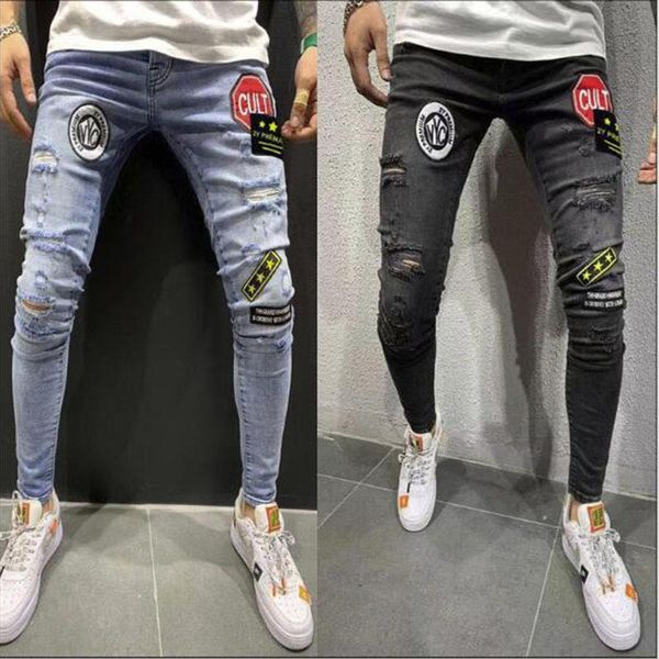 men's jeans europe and the united states 2021 four seasons universal trend fashion applique stretch hole wear design slim pants, Blue
men's jeans europe and the united states 2021 four seasons universal trend fashion applique stretch hole wear design slim pants, Blue