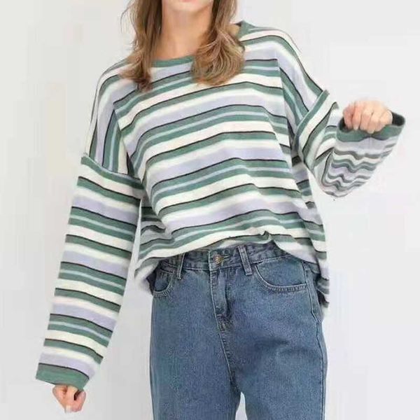 autumn sweaters women winter 2021 jumpers knitted sweater women's loose oversized long sleeve striped sweater female pullover, White;black
autumn sweaters women winter 2021 jumpers knitted sweater women's loose oversized long sleeve striped sweater female pullover, White;black
