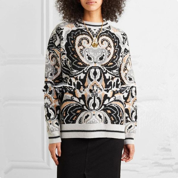 fashion women sweaters runway pattern loose pullover 2019 fall winter sweater women oversized sweater knitted streetwear1, White;black
fashion women sweaters runway pattern loose pullover 2019 fall winter sweater women oversized sweater knitted streetwear1, White;black