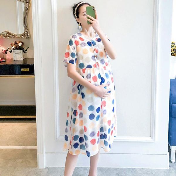 sweet dot printed chiffon maternity long party dress summer fashion thin clothes for pregnant women elegant pregnancy1, White
sweet dot printed chiffon maternity long party dress summer fashion thin clothes for pregnant women elegant pregnancy1, White