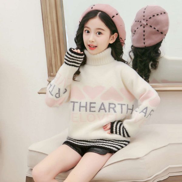children's girls' mink new like sweater wear in autumn and winter of 2020, Blue