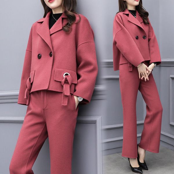 new 2021 two pieces of wool women's clothing short coat and loose pants elegant suit red brick black sets y490 1rnx ciak, Gray
new 2021 two pieces of wool women's clothing short coat and loose pants elegant suit red brick black sets y490 1rnx ciak, Gray