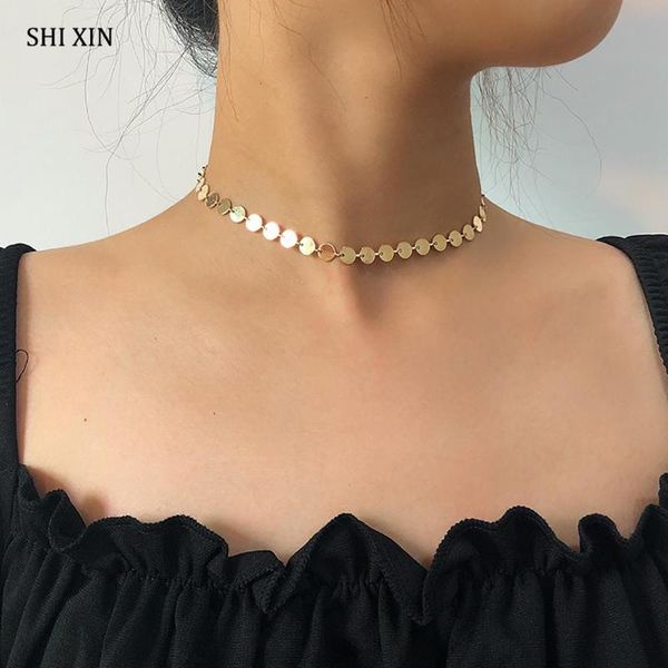 shixin simple short small round sequins choker necklace for women fashion choker collar trendy necklace 2020 female jewelry gift, Golden;silver
shixin simple short small round sequins choker necklace for women fashion choker collar trendy necklace 2020 female jewelry gift, Golden;silver