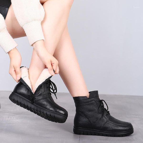 2020 fashionable ladies women snow boots old-fashioned cow leather natural wool winter warm boots ladies flat plush shoes1, Black
2020 fashionable ladies women snow boots old-fashioned cow leather natural wool winter warm boots ladies flat plush shoes1, Black