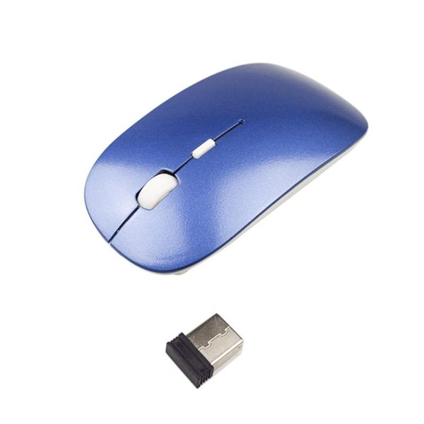 mice 2.4g 4 buttons ergonomic flat wireless mouse with usb nano receiver(black)