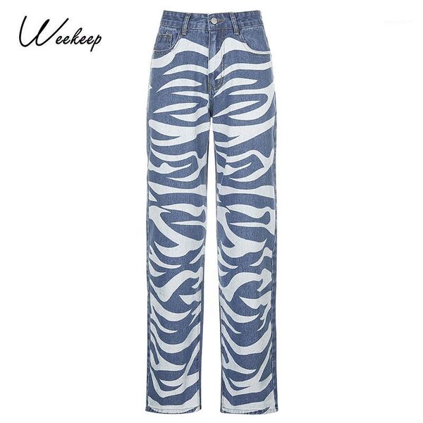 weekeep zebra pattern print jeans women high waist button streetwear straight trousers 90s vintage pockets loose denim pants1, Blue
weekeep zebra pattern print jeans women high waist button streetwear straight trousers 90s vintage pockets loose denim pants1, Blue