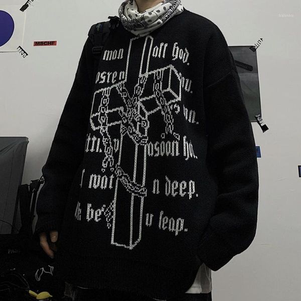 women's sweaters gothic harajuku oversize sweater women jumper 2021 cross letter couple pullover streetwear casual knitted hoodies youn, White;black
women's sweaters gothic harajuku oversize sweater women jumper 2021 cross letter couple pullover streetwear casual knitted hoodies youn, White;black