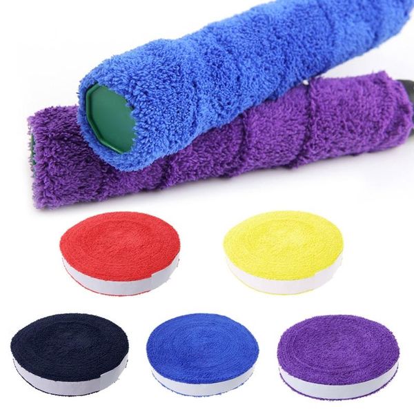 soft breathable and 1 reel 10m towel glue grip badminton tennis racket overgrips non-slip sweat band grip tape, Yellow;black
soft breathable and 1 reel 10m towel glue grip badminton tennis racket overgrips non-slip sweat band grip tape, Yellow;black