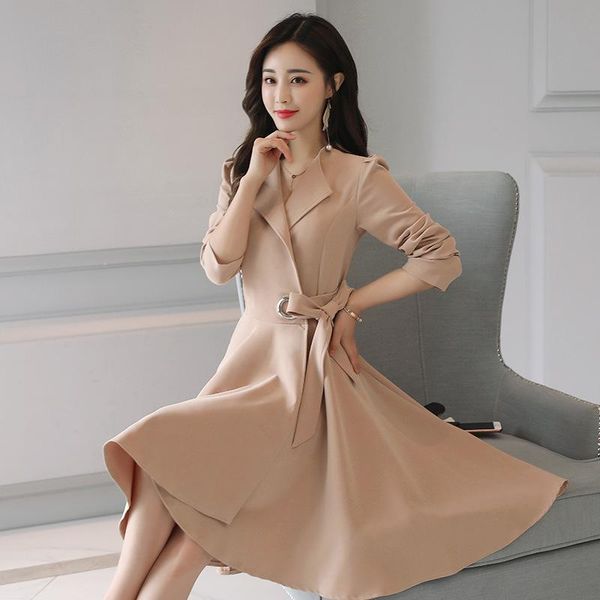 women's trench coats elegant long coat for women spring autumn outerwear slim windbreaker skirt shape with belt yq105, Tan;black
women's trench coats elegant long coat for women spring autumn outerwear slim windbreaker skirt shape with belt yq105, Tan;black