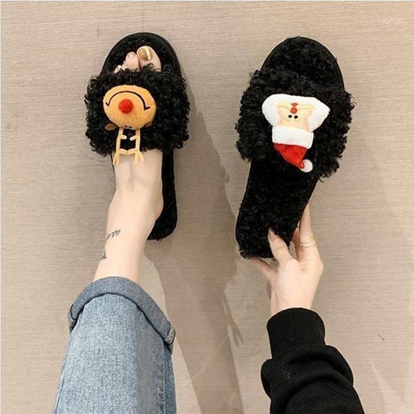 winter christmas elk women slippers faux fur warm indoors home flat shoes furry ladies flip flops slip on fashion new size 36-411, Black
winter christmas elk women slippers faux fur warm indoors home flat shoes furry ladies flip flops slip on fashion new size 36-411, Black