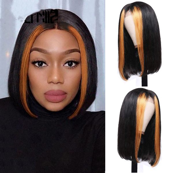 straight highlight closure wig short bob wig lace front wig human hair wigs for black women, Black;brown
straight highlight closure wig short bob wig lace front wig human hair wigs for black women, Black;brown