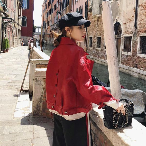 autumn faux leather jacket women loose turndown collar single breasted motorcycle leather coats1, Black
autumn faux leather jacket women loose turndown collar single breasted motorcycle leather coats1, Black