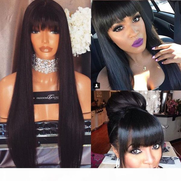 silky straight full lace wig with bangs for black women glueless lace wigs human hair long silky straight lace wigs with baby hair, Black;brown
silky straight full lace wig with bangs for black women glueless lace wigs human hair long silky straight lace wigs with baby hair, Black;brown