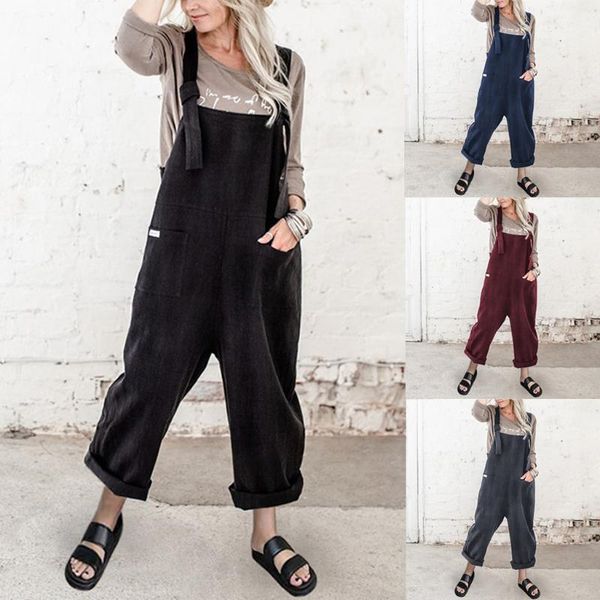 women's jumpsuits & rompers 40# women casual loose baggy jumpsuit solid o-neck camisole playsuit long womens combinaison1, Black;white
women's jumpsuits & rompers 40# women casual loose baggy jumpsuit solid o-neck camisole playsuit long womens combinaison1, Black;white
