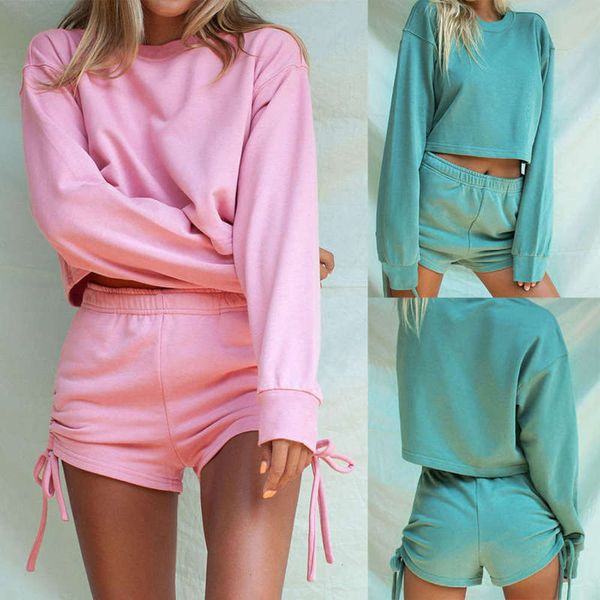 casual suit round neck sweater loose autumn and lazy wind drawstring shorts set zc3817, Black;gray
casual suit round neck sweater loose autumn and lazy wind drawstring shorts set zc3817, Black;gray