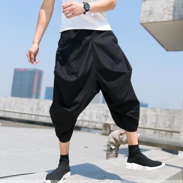 new wide-leg hip hop pants men pleated solid casual pants fashion men joggers drawstring harem loose summer trousers, Black
new wide-leg hip hop pants men pleated solid casual pants fashion men joggers drawstring harem loose summer trousers, Black