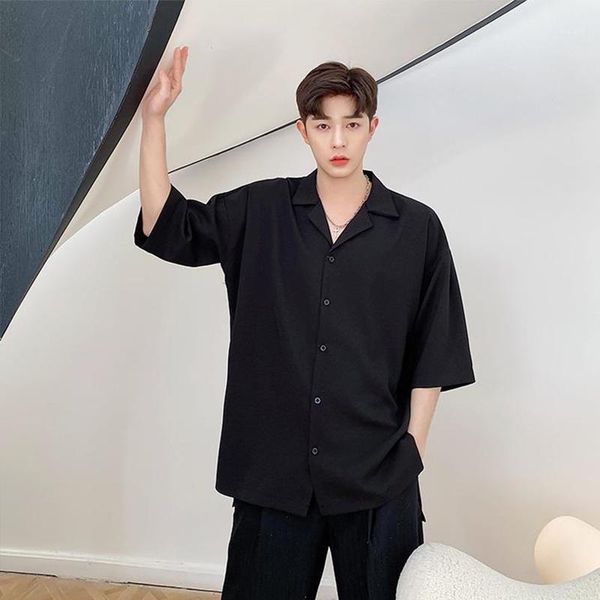 quarter sleeve short sleeve loose summer casual youth shirt fashion men's lapel personalized shirt new dark1, White;black
quarter sleeve short sleeve loose summer casual youth shirt fashion men's lapel personalized shirt new dark1, White;black