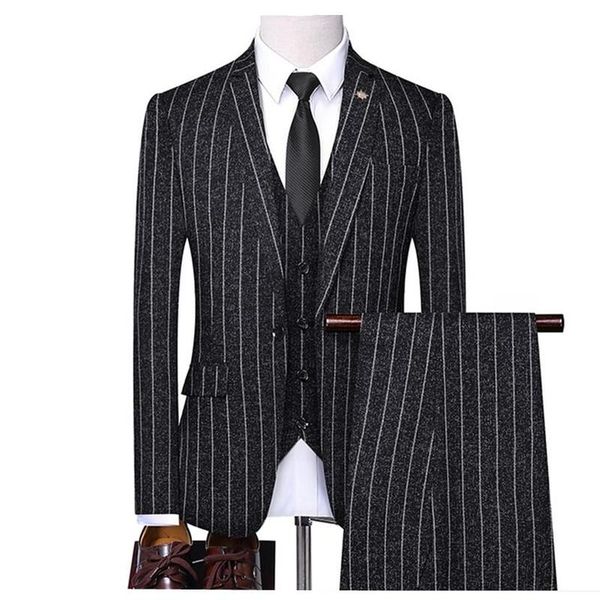 3 pieces set mens suits stripe slim fit wedding suits groom tuxedos formal business casual work wear (blazer+pants+vest), White;black
3 pieces set mens suits stripe slim fit wedding suits groom tuxedos formal business casual work wear (blazer+pants+vest), White;black