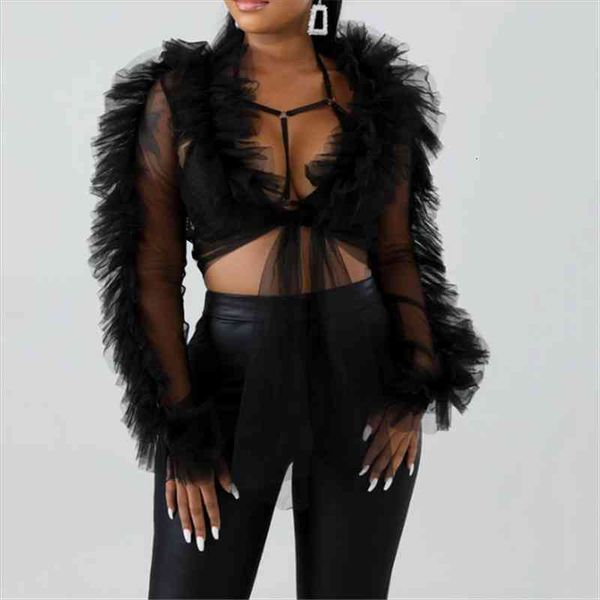 women shirts long sleeve mesh sheer ruffle v-neck long sleeves solid elegant blouses pullover daily basic crop, White
women shirts long sleeve mesh sheer ruffle v-neck long sleeves solid elegant blouses pullover daily basic crop, White