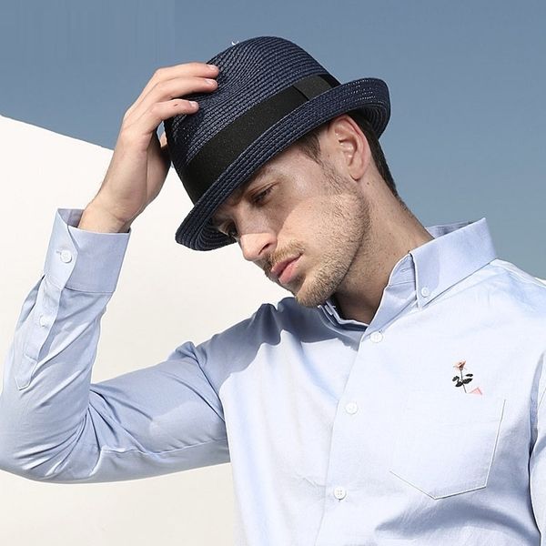 new men's hat sunshade male leisure straw panama paper grass summer jazz cap adjustable b-8615 y200714, Blue;gray
new men's hat sunshade male leisure straw panama paper grass summer jazz cap adjustable b-8615 y200714, Blue;gray