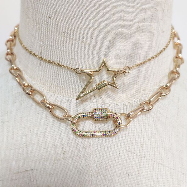 hip hop style gold color necklace punk thick chain man women fashion colourful spiral buckle pendant 201014, Silver
hip hop style gold color necklace punk thick chain man women fashion colourful spiral buckle pendant 201014, Silver
