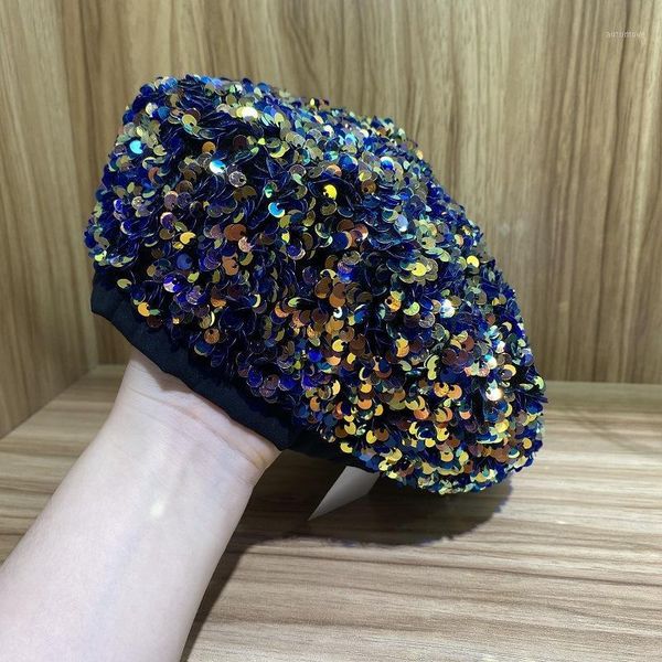 2020 women sequin beret cap ladies fashion accessories beanie autumn winter shiny vintage painter hat femal novelty french hat1, Blue;gray
2020 women sequin beret cap ladies fashion accessories beanie autumn winter shiny vintage painter hat femal novelty french hat1, Blue;gray